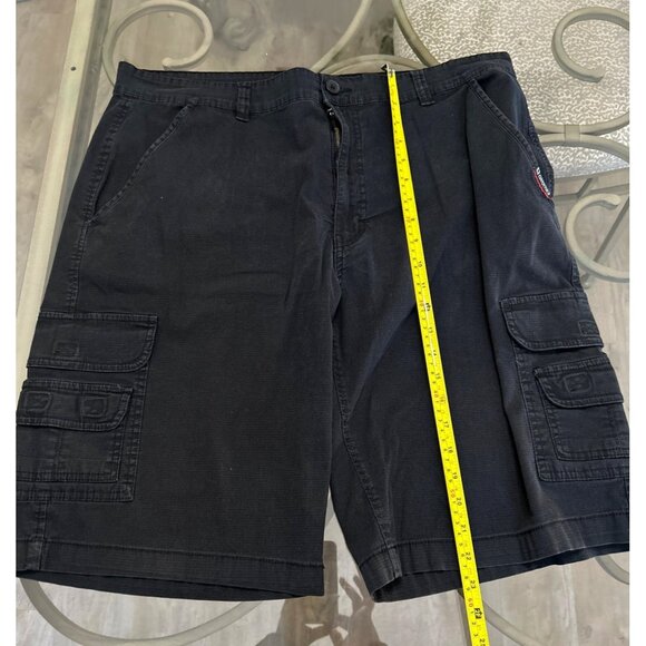 Akademiks Mens Black Cargo Shorts Size 40 Cotton/Spandex with Multiple Pockets & - Picture 4 of 6